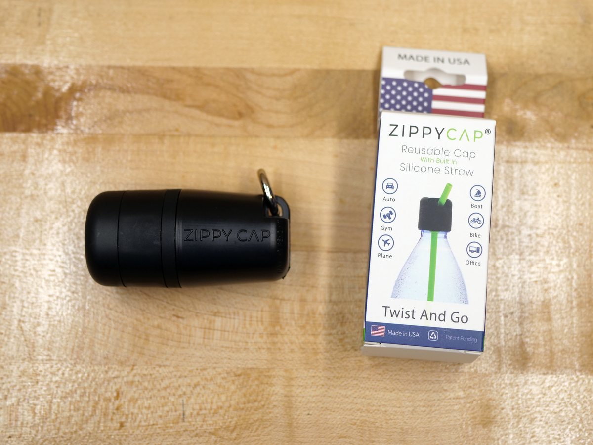 ZippyCap: A Reusable Silicone Straw with a built-in Twist Cap